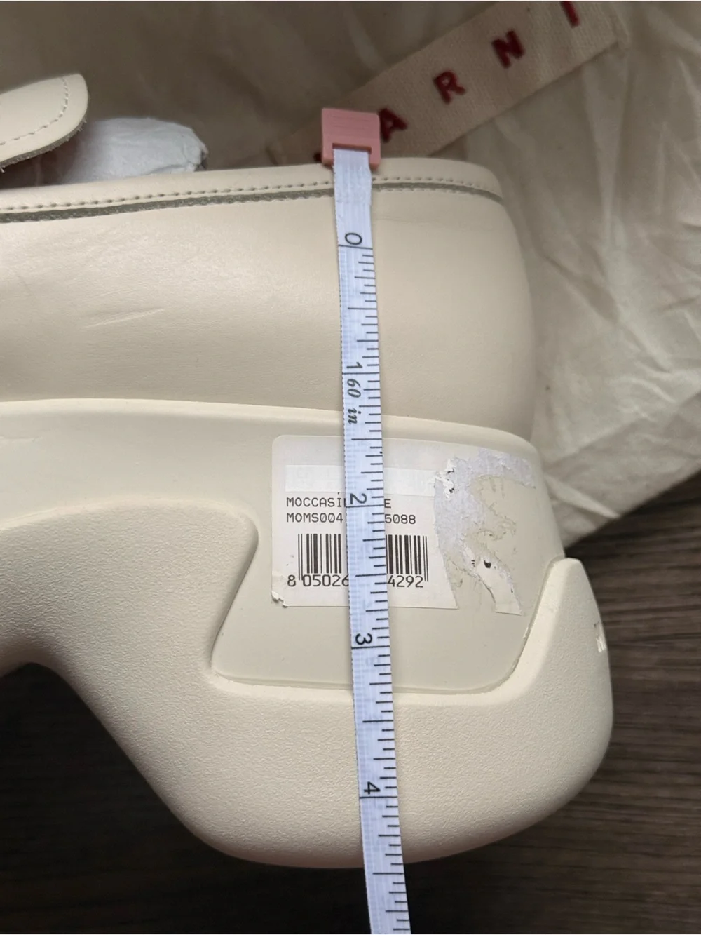 Marni Leather Chunky Penny Loafers Platform Moccasin Loafers in White